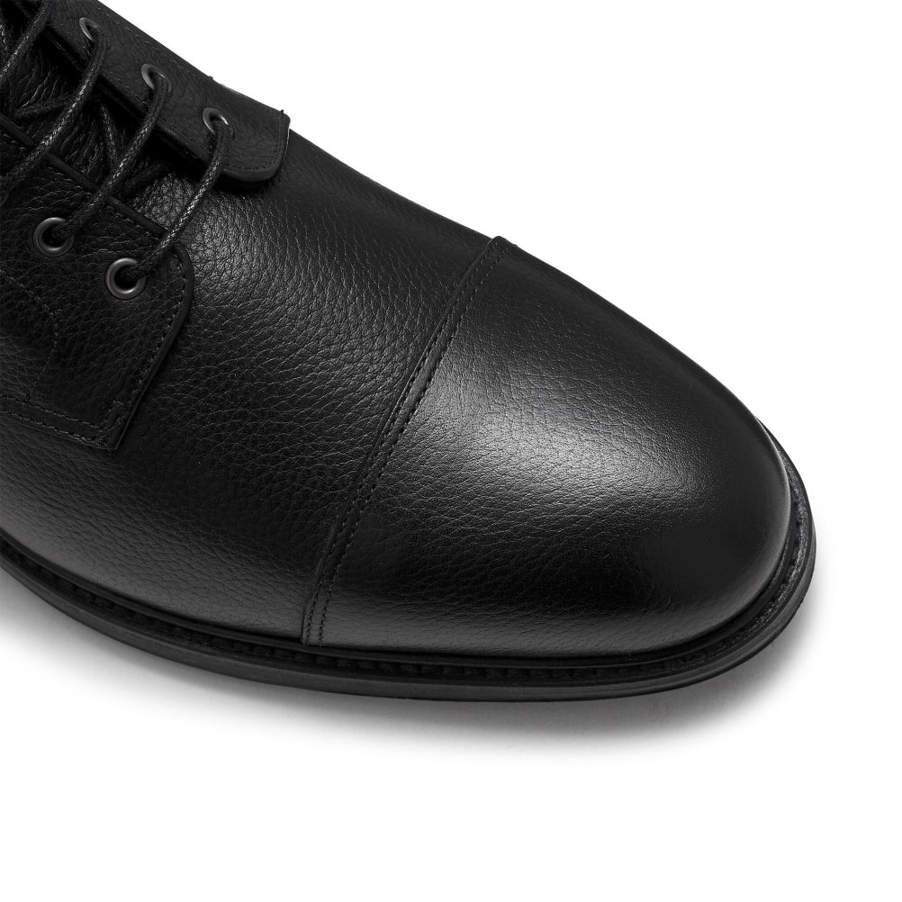 Pánské Kotníkové Boty Russell & Bromley Brigade 6 Eyelet Krajkové Up Černé | CZ-93078M