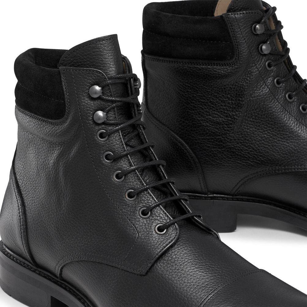 Pánské Kotníkové Boty Russell & Bromley Brigade 6 Eyelet Krajkové Up Černé | CZ-93078M