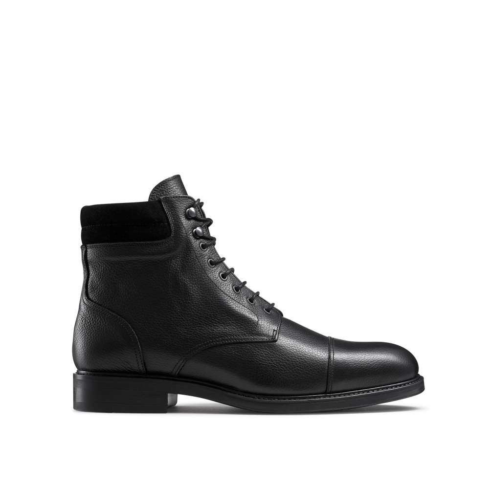 Pánské Kotníkové Boty Russell & Bromley Brigade 6 Eyelet Krajkové Up Černé | CZ-93078M