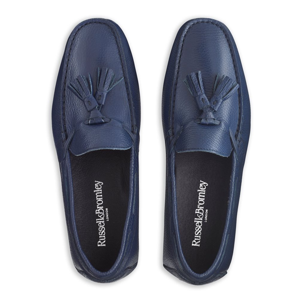 Pánské Mokasíny Russell & Bromley Monza Tassel Tmavě Blankyt | CZ-27460X