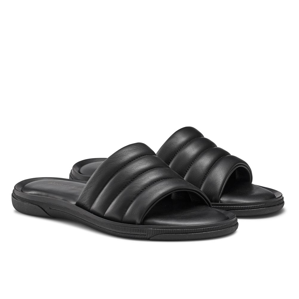 Pánské Pantofle Russell & Bromley Luxe Luxury Padded Černé | CZ-08429M