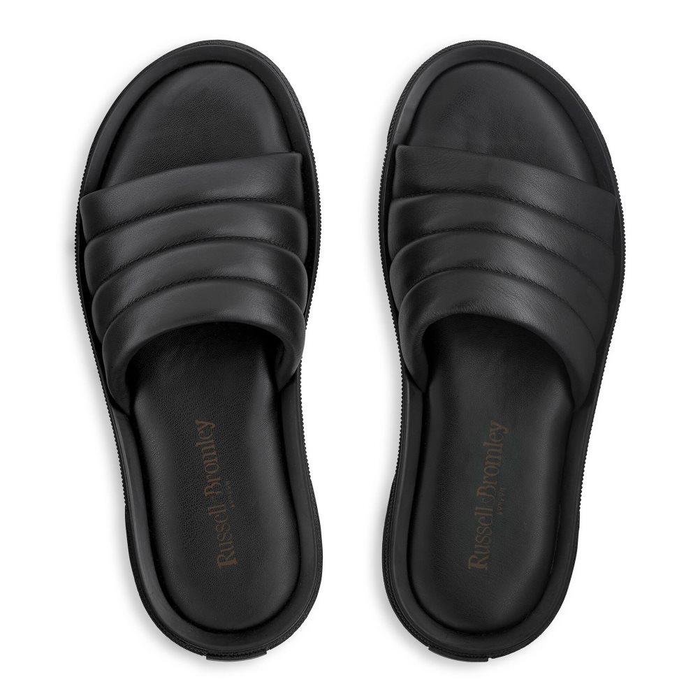 Pánské Pantofle Russell & Bromley Luxe Luxury Padded Černé | CZ-08429M