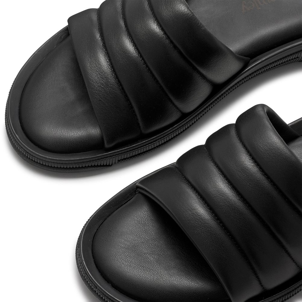 Pánské Pantofle Russell & Bromley Luxe Luxury Padded Černé | CZ-08429M