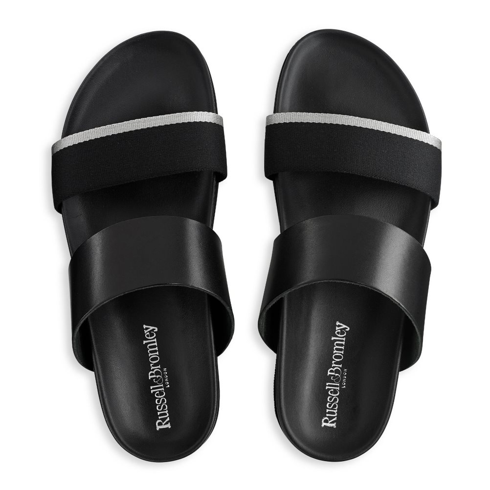 Pánské Sandály Russell & Bromley Fab Line Footbed Černé | CZ-01397N