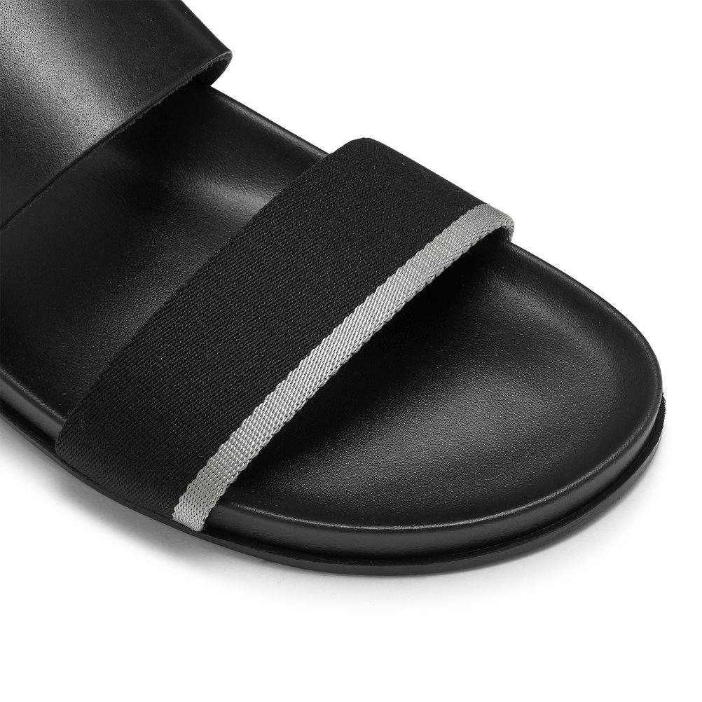 Pánské Sandály Russell & Bromley Fab Line Footbed Černé | CZ-01397N