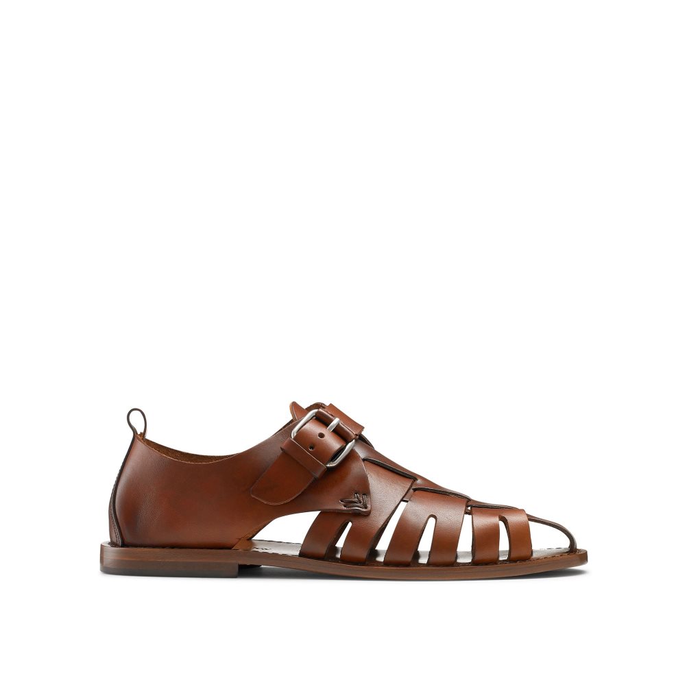 Pánské Sandály Russell & Bromley Neptune Buckled Fisherman Hnědé | CZ-26957F