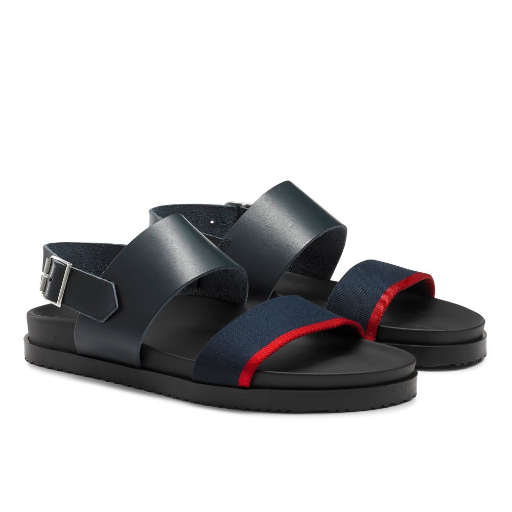 Pánské Sandály Se Zadním Páskem Russell & Bromley Fab Track Tmavě Blankyt | CZ-96438E
