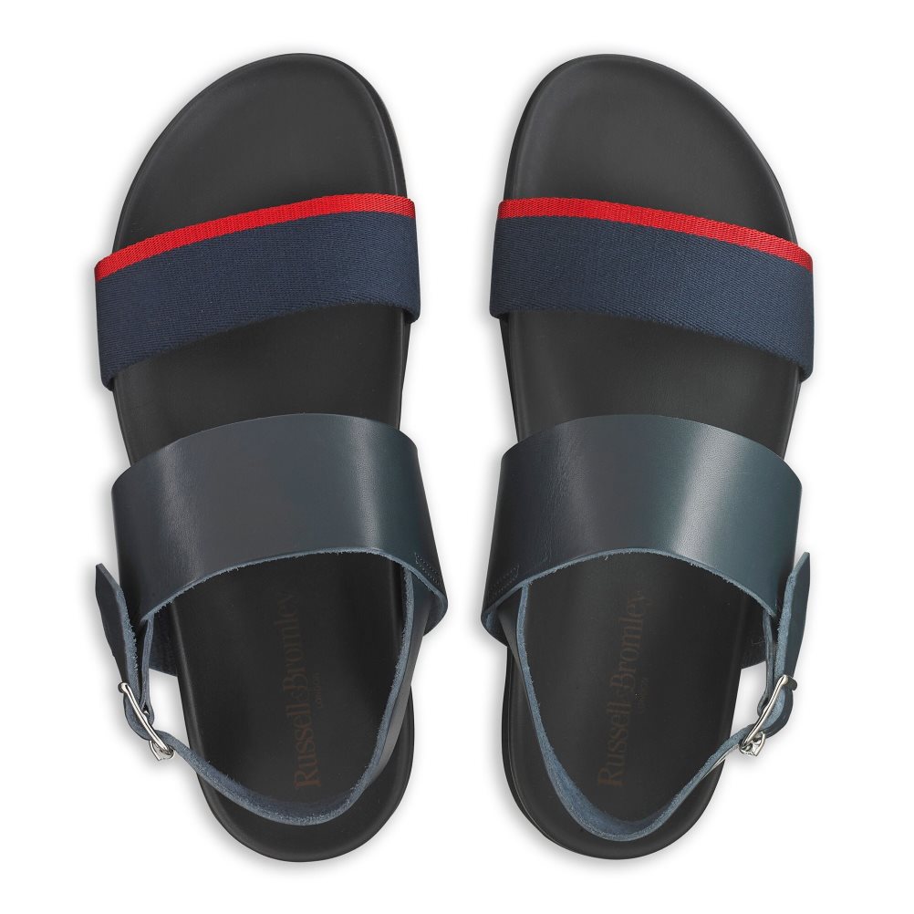 Pánské Sandály Se Zadním Páskem Russell & Bromley Fab Track Tmavě Blankyt | CZ-96438E
