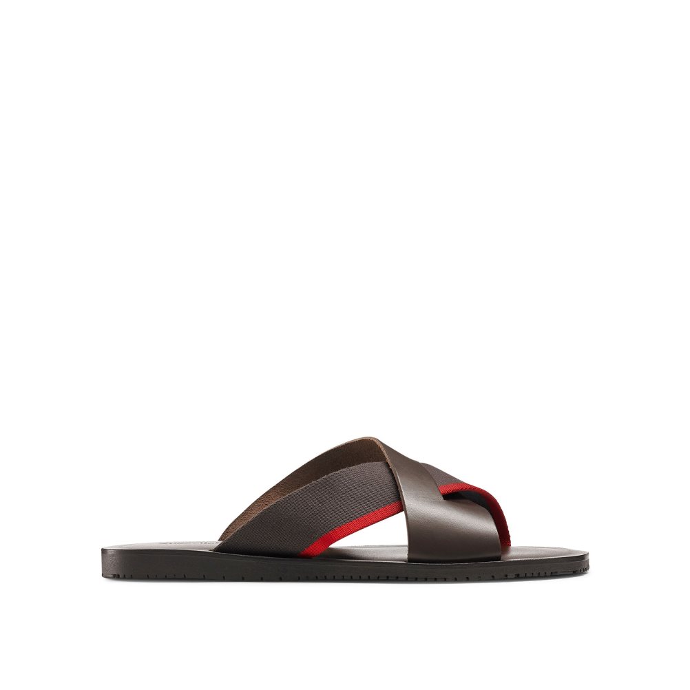 Pánské Sandály Skluzavky Russell & Bromley Fab Slip-on Tmavě Hnědé | CZ-32809Z