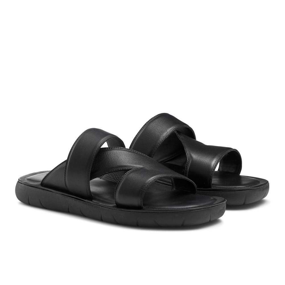 Pánské Sandály Skluzavky Russell & Bromley Zeus Černé | CZ-56098F