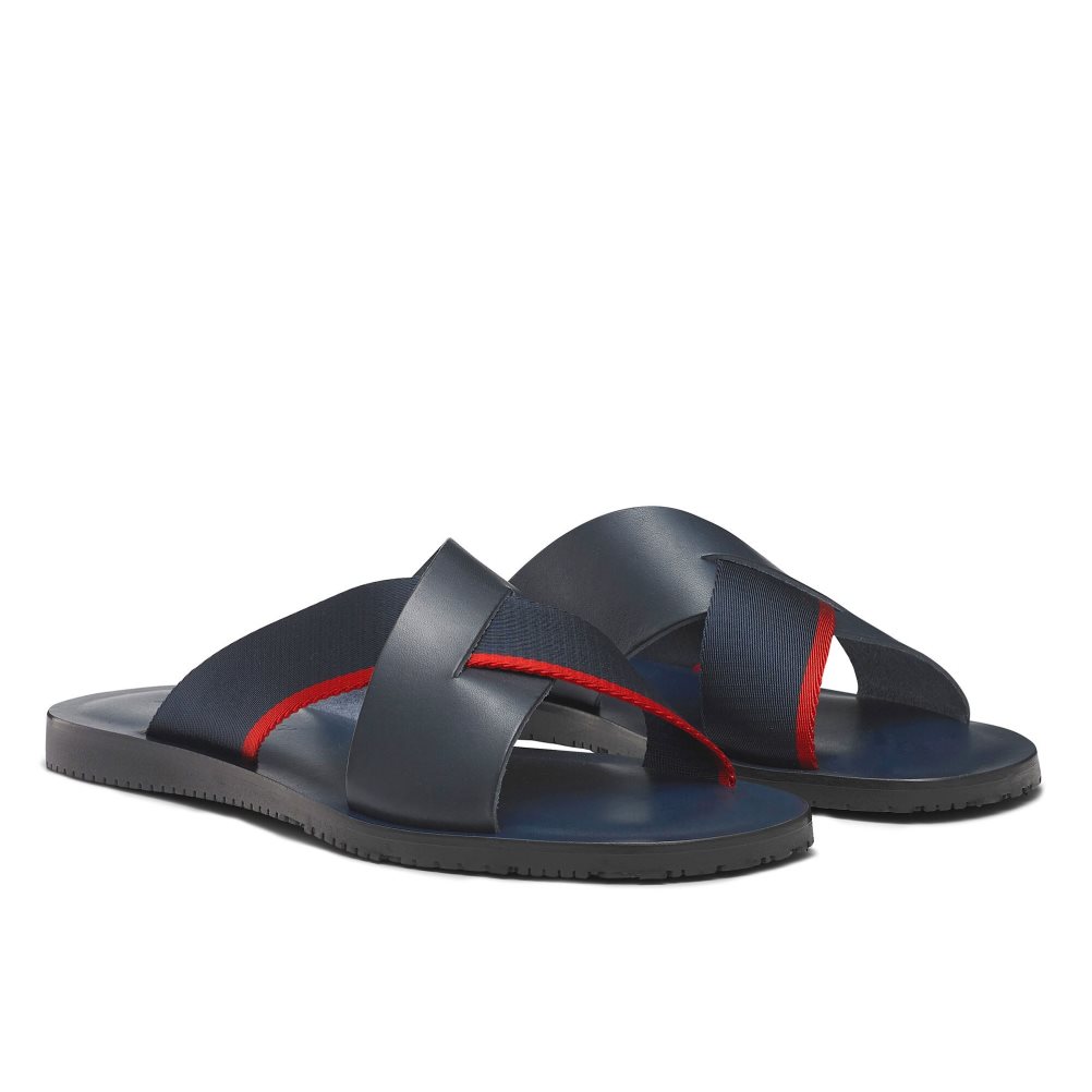 Pánské Sandály Skluzavky Russell & Bromley Fab Slip-on Tmavě Blankyt | CZ-75318U