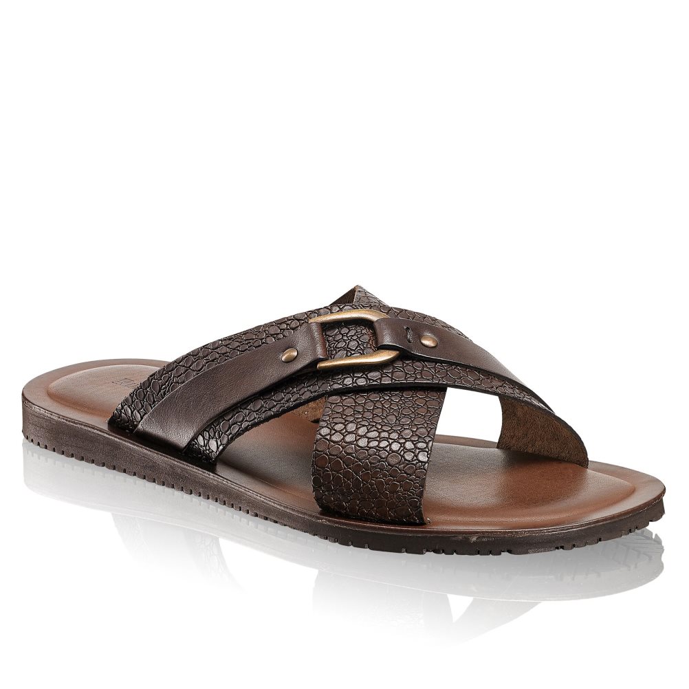 Pánské Sandály Skluzavky Russell & Bromley Dream Tmavě Hnědé | CZ-83274A