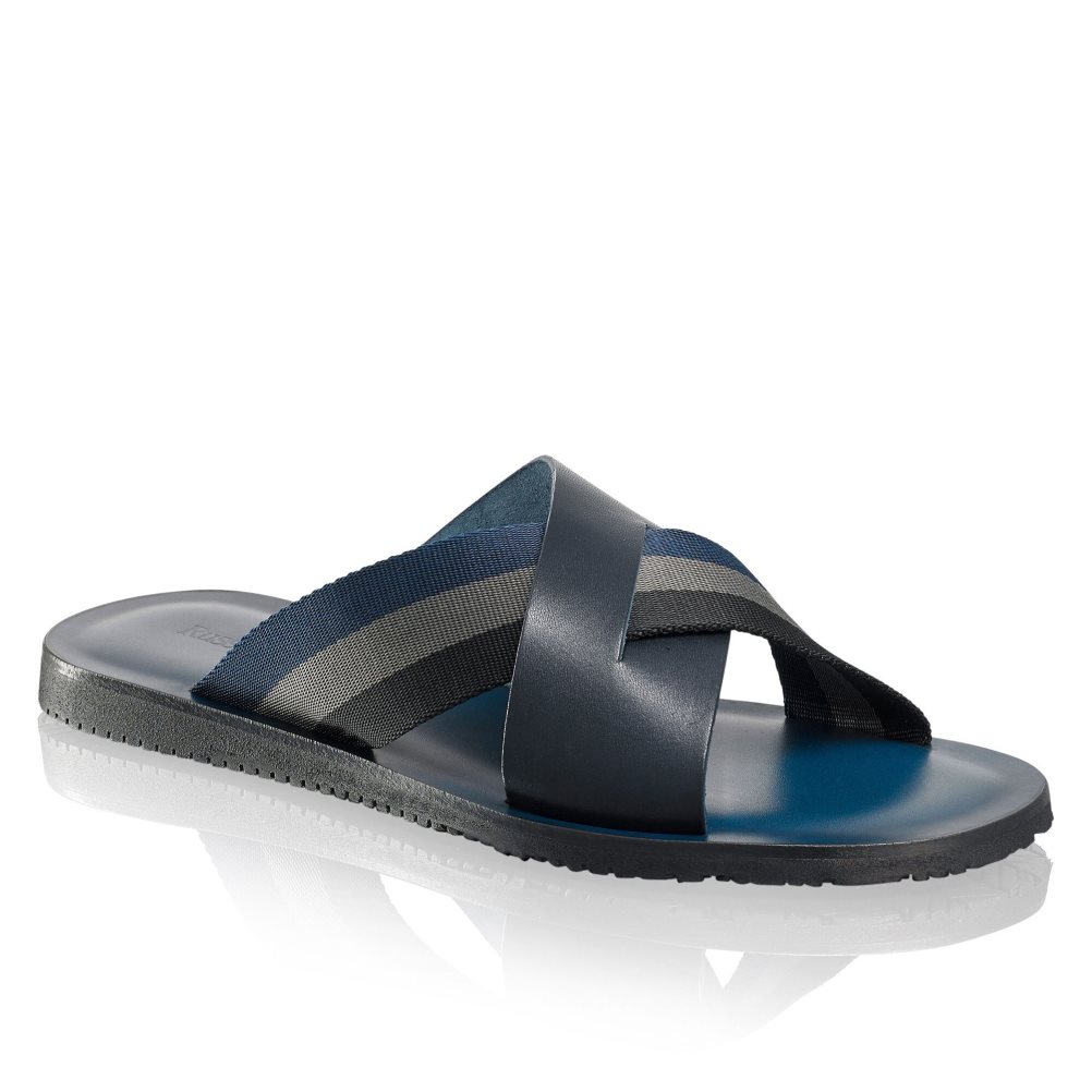 Pánské Sandály Skluzavky Russell & Bromley Fab Slip-on Tmavě Blankyt | CZ-94520G