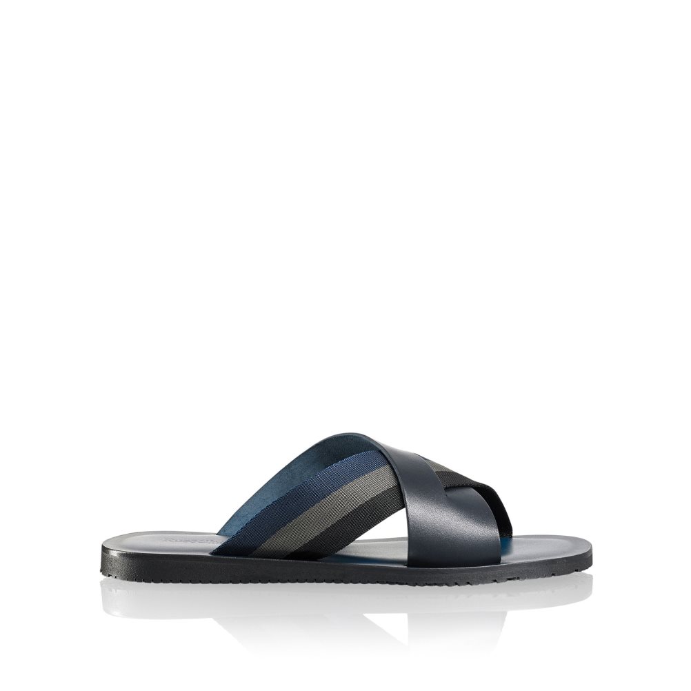 Pánské Sandály Skluzavky Russell & Bromley Fab Slip-on Tmavě Blankyt | CZ-94520G
