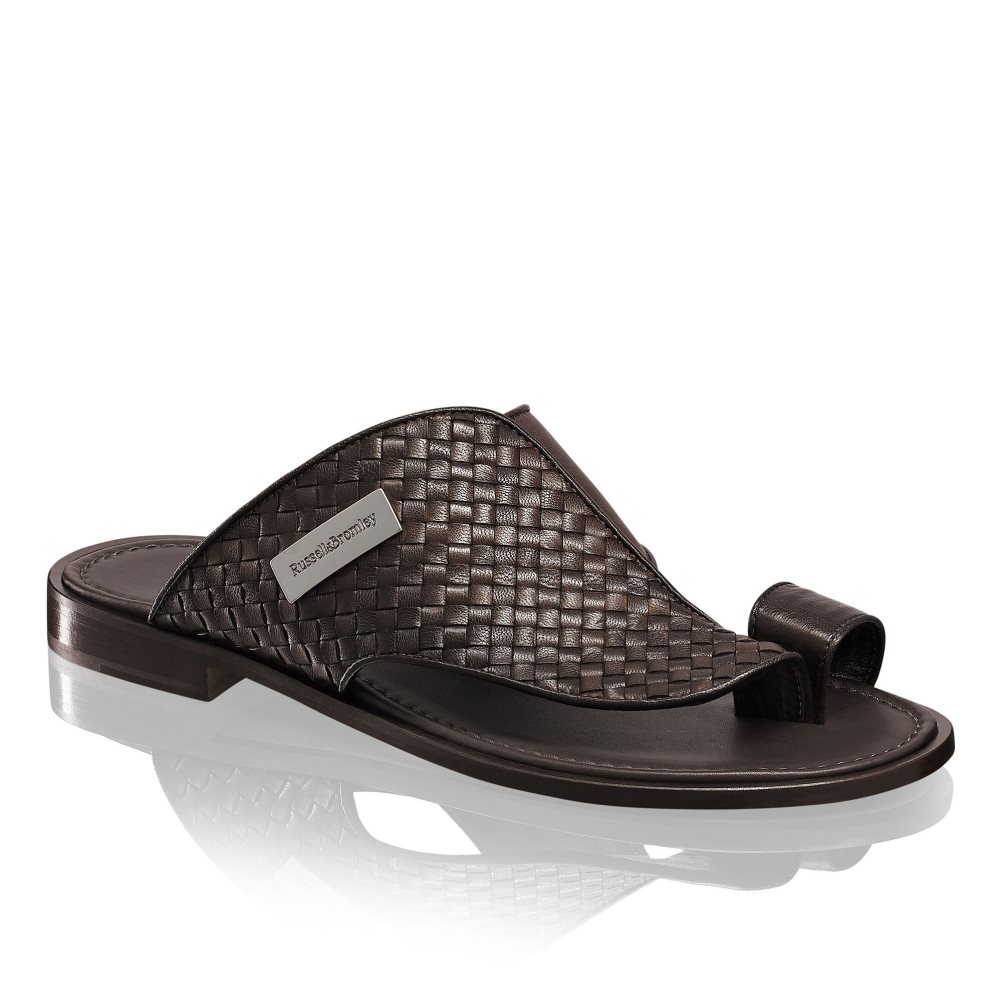 Pánské Sandály Toe-Post Russell & Bromley Arabian Čokolády | CZ-59071X