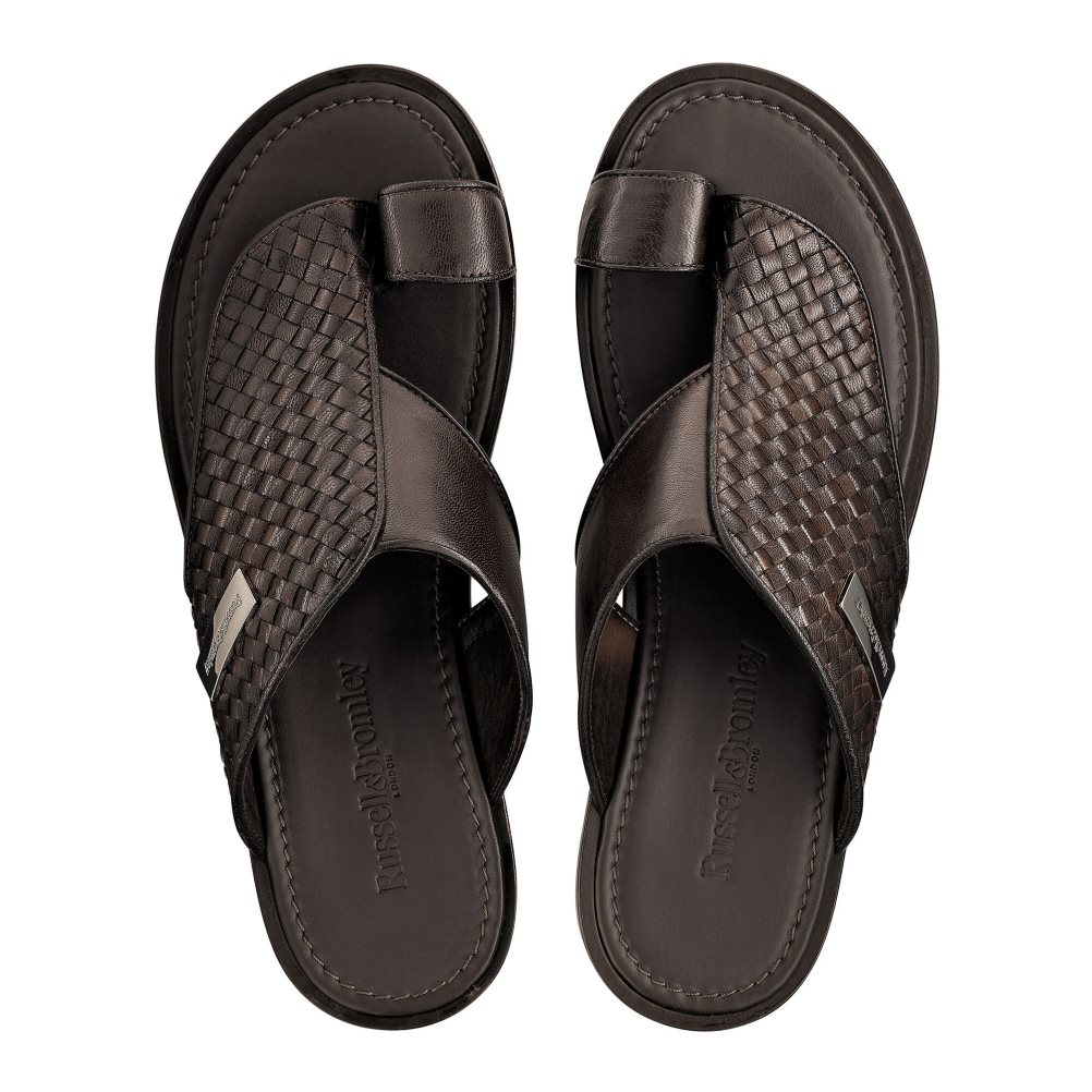 Pánské Sandály Toe-Post Russell & Bromley Arabian Čokolády | CZ-59071X