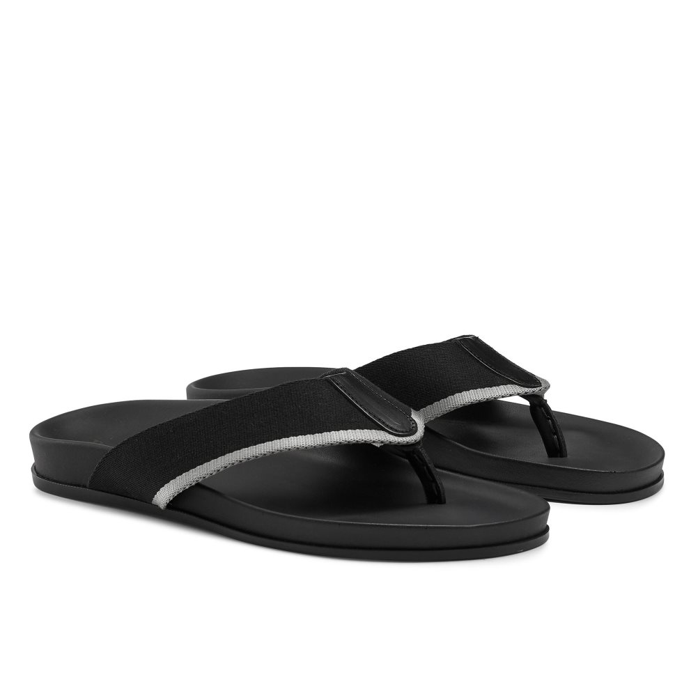 Pánské Sandály Toe-Post Russell & Bromley Fab Černé | CZ-78342S