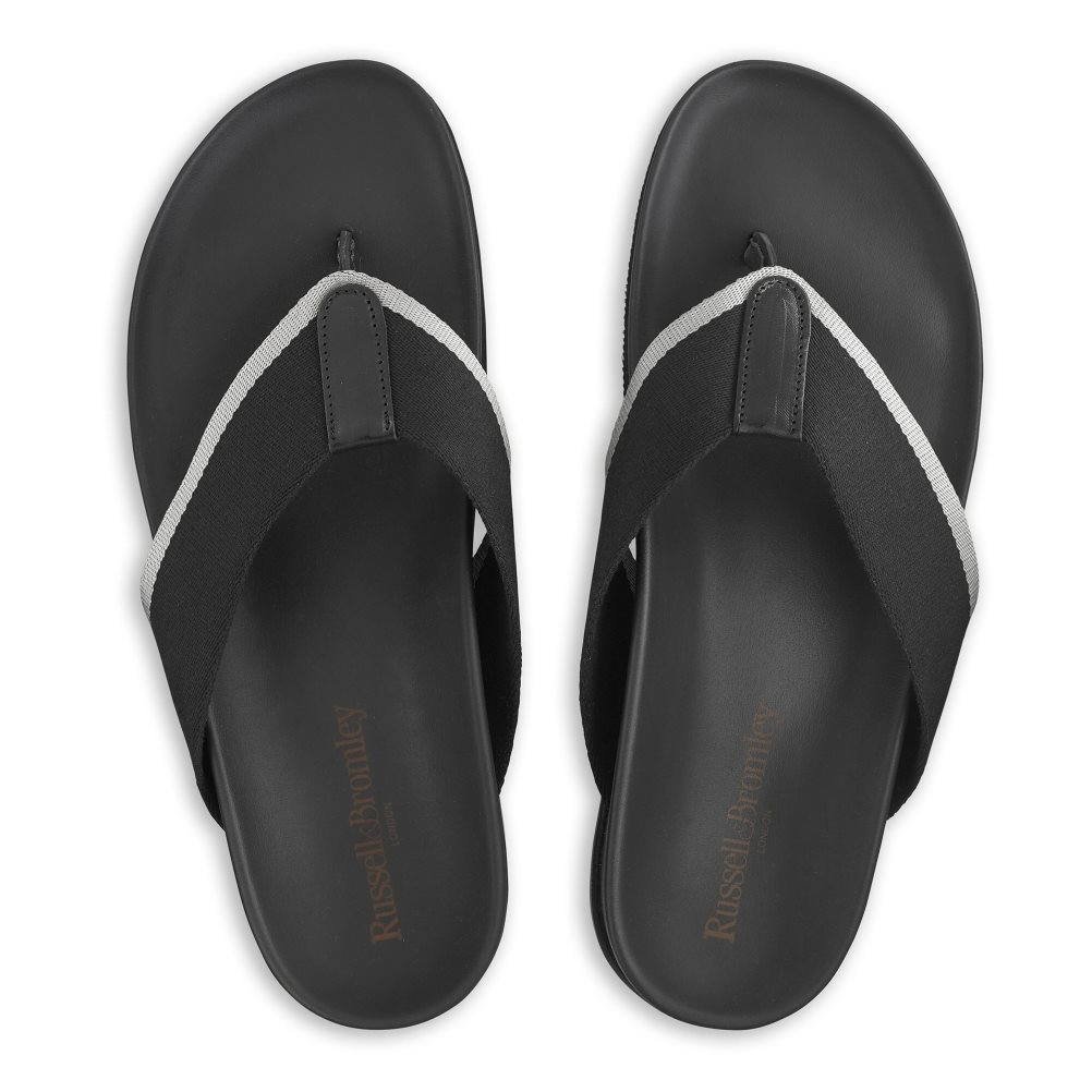 Pánské Sandály Toe-Post Russell & Bromley Fab Černé | CZ-78342S
