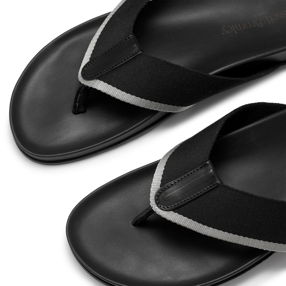 Pánské Sandály Toe-Post Russell & Bromley Fab Černé | CZ-78342S
