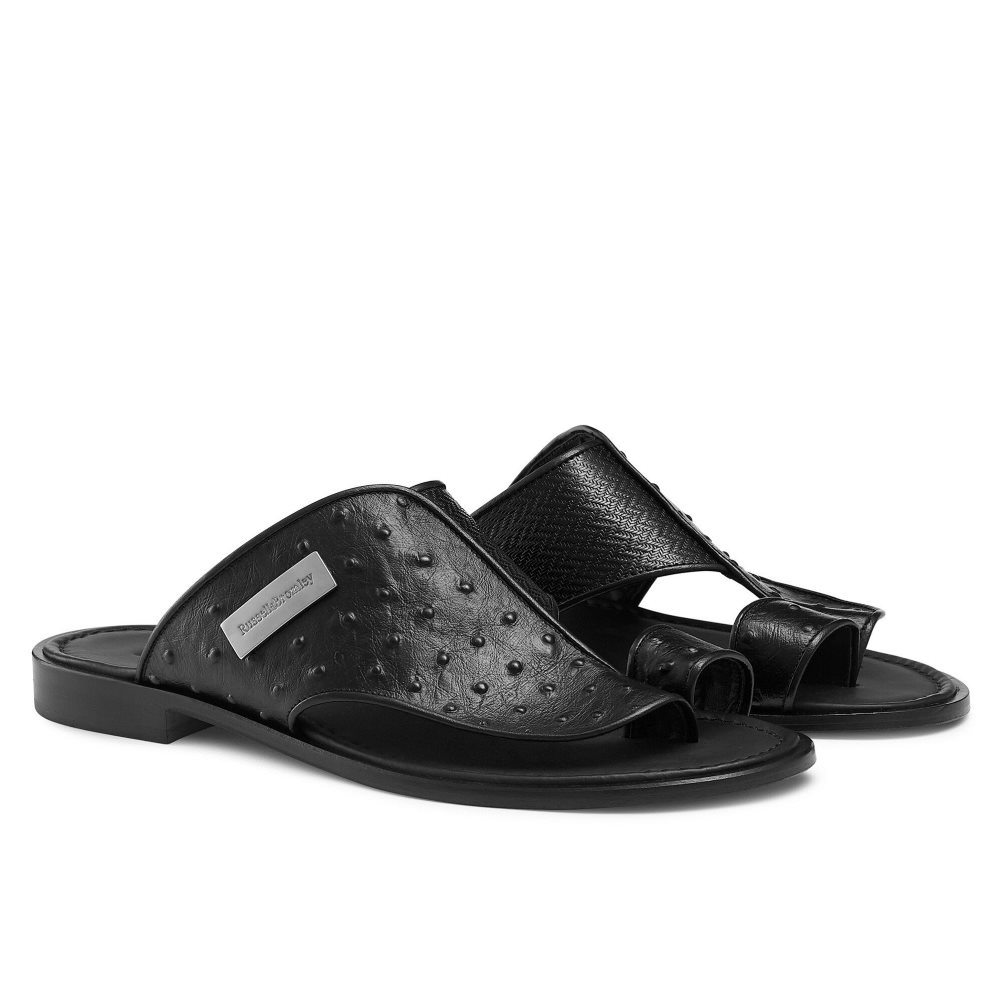 Pánské Sandály Toe-Post Russell & Bromley Arabian Černé | CZ-79082H