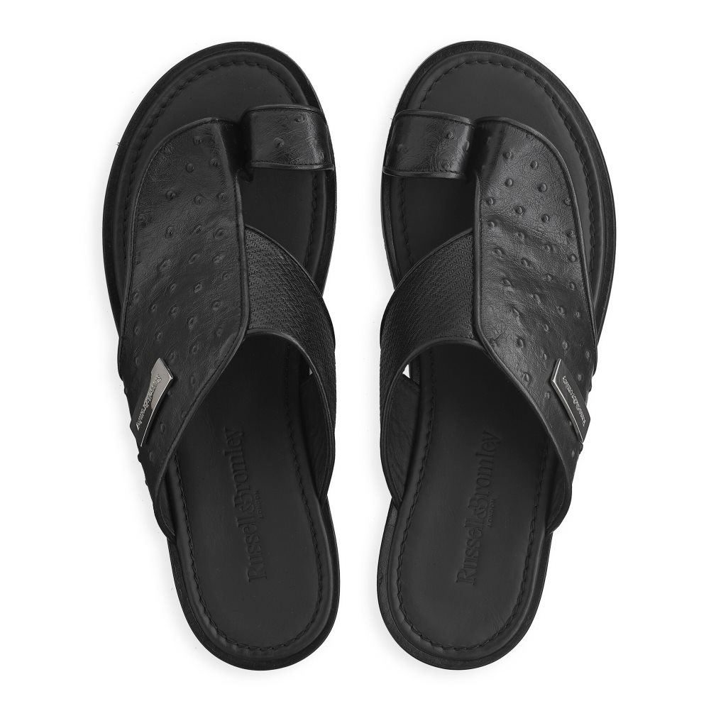 Pánské Sandály Toe-Post Russell & Bromley Arabian Černé | CZ-79082H