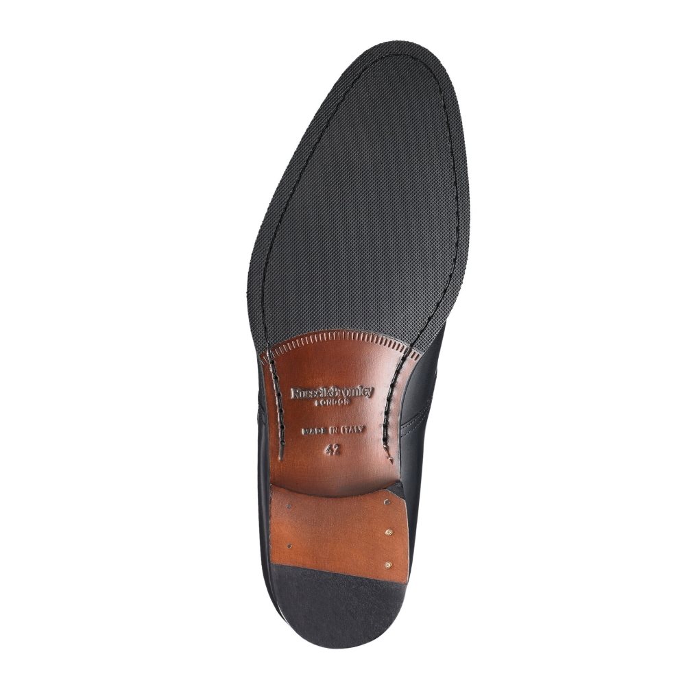 Pánské Společenské Boty Russell & Bromley Sycamore Single Přezkou Monk Páskové Černé | CZ-04165A
