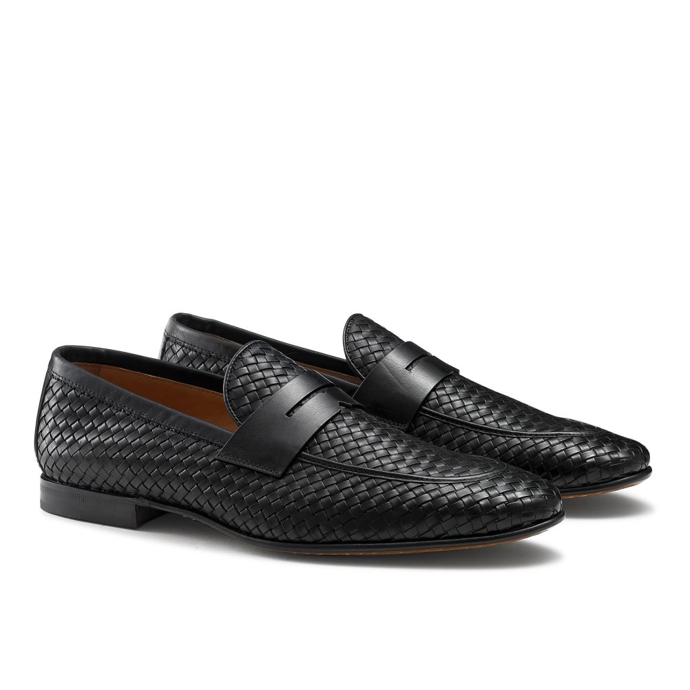 Pánské Společenské Boty Russell & Bromley Bologna Weave Černé | CZ-17580P