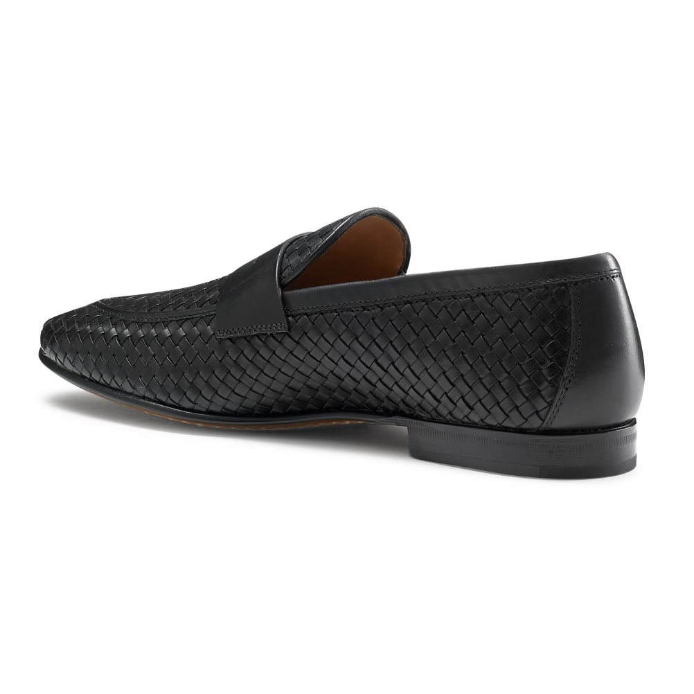 Pánské Společenské Boty Russell & Bromley Bologna Weave Černé | CZ-17580P
