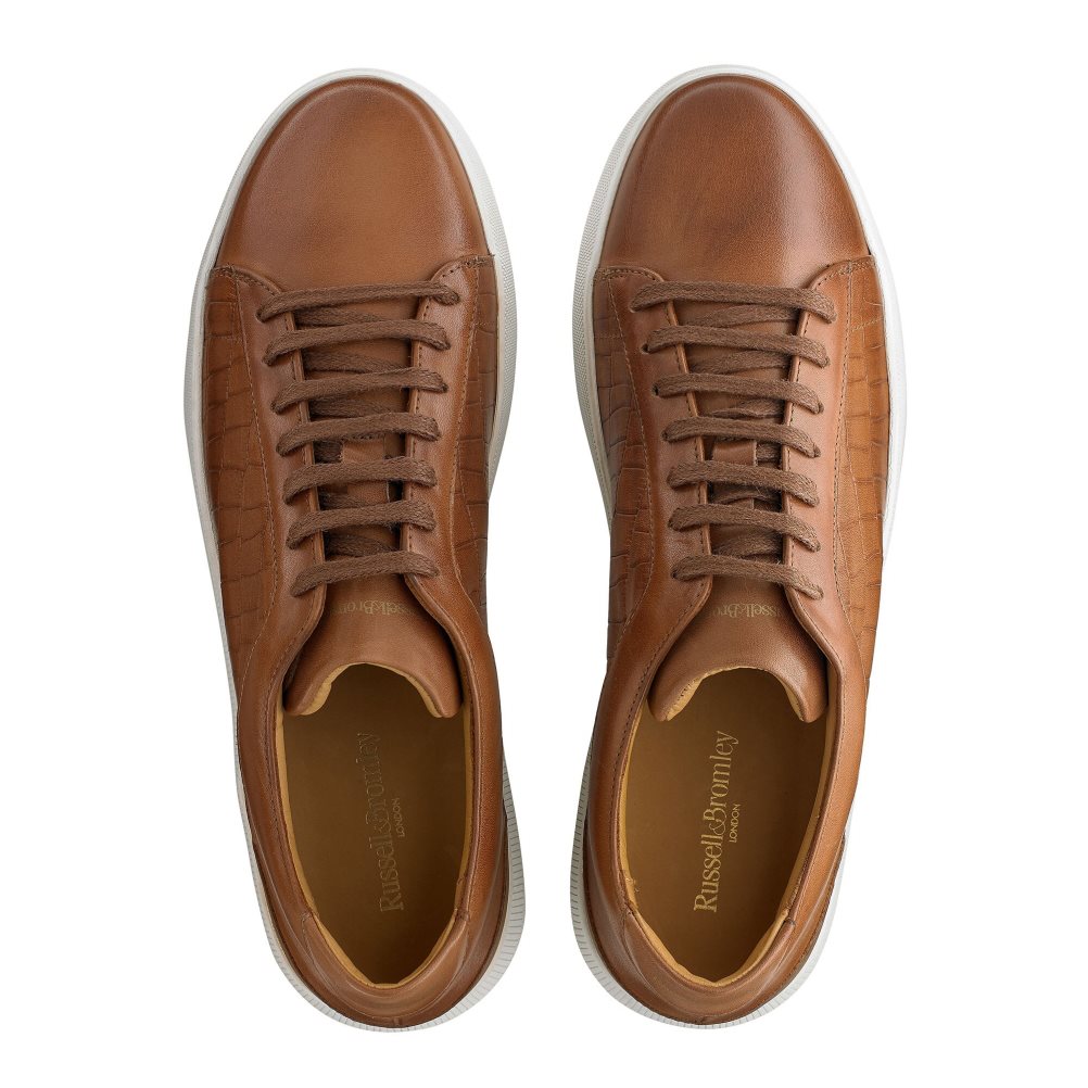 Pánské Tenisky Russell & Bromley Clear Run Krajkové-up Hnědé | CZ-70639T