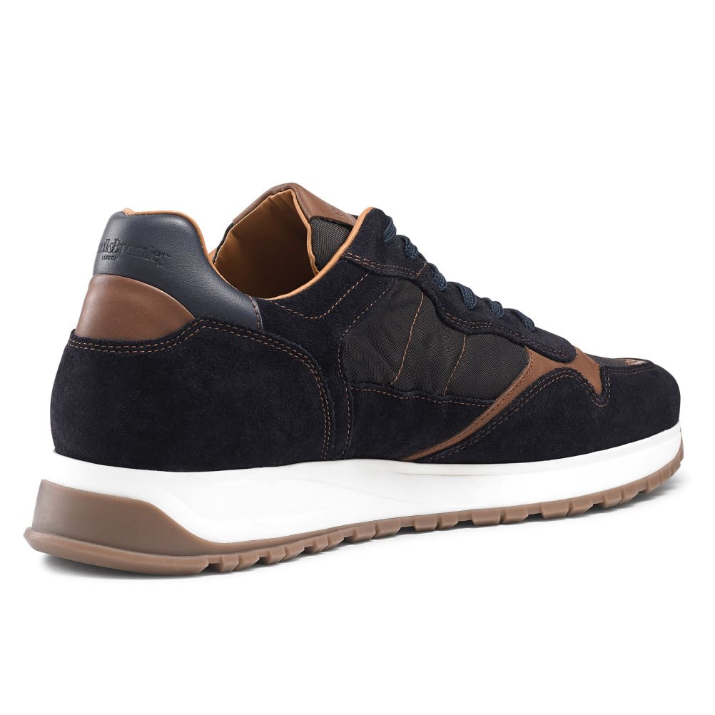 Pánské Tenisky Russell & Bromley Rannoch Oxford Krajkové Runner Černé Tmavě Blankyt | CZ-52094F