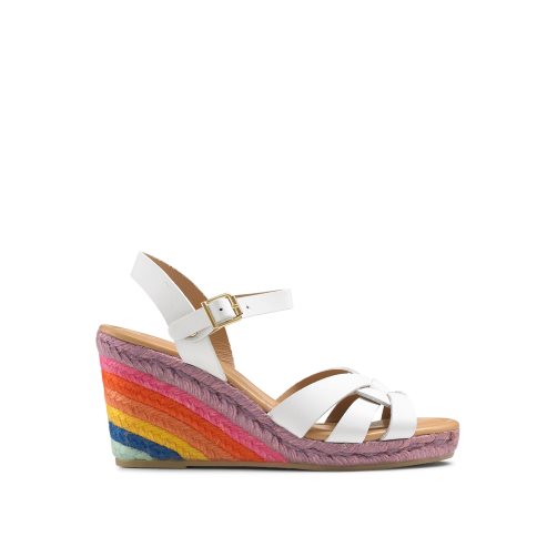 Dámské Boty Na Klínku Russell & Bromley Headspin Woven Espadrilky Bílé Viacfarebný | CZ-57430T