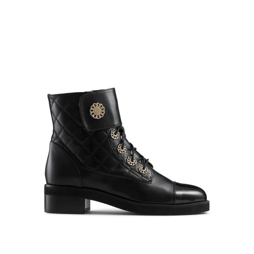 Dámské Kotníkové Boty Russell & Bromley Ringaroses Quilted Krajkové-up Černé | CZ-27148Q