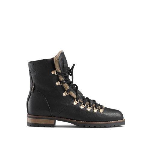 Dámské Kotníkové Boty Russell & Bromley Bear Warm Podšité Krajkové Up Černé | CZ-49785S