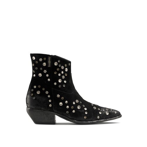 Dámské Kotníkové Boty Russell & Bromley Howdy Embellished Western Černé | CZ-56870J