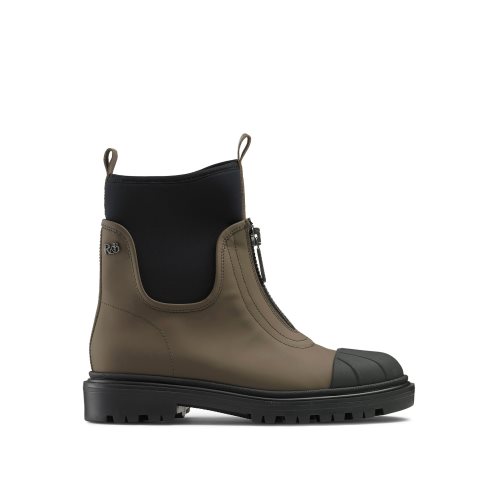 Dámské Kotníkové Boty Russell & Bromley Rambler Dryleks Zip Front Stomper Olivy Zelené Černé | CZ-94275K