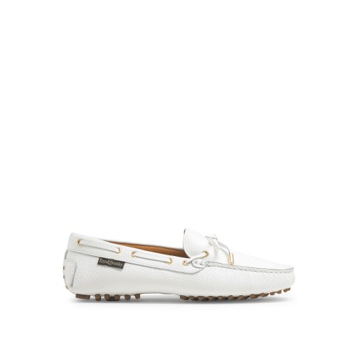 Dámské Loafers Russell & Bromley Strada Bow Trim Driver Bílé | CZ-17592X