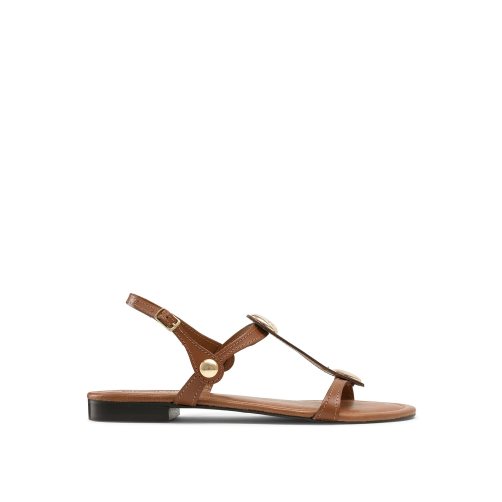 Dámské Ploché Sandály Russell & Bromley Lauren Disc Trim Hnědé | CZ-01572P