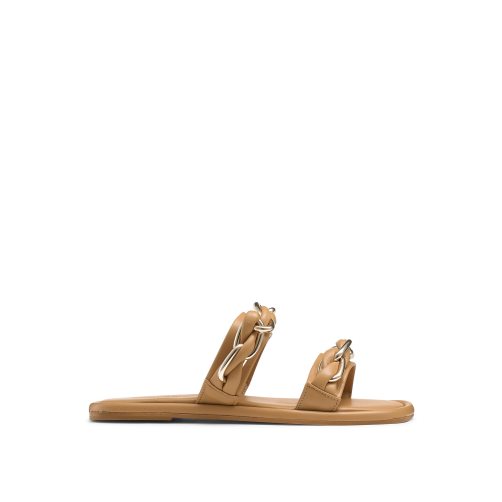 Dámské Ploché Sandály Russell & Bromley Chain Mail Chain Two Páskové Hnědé | CZ-14532E