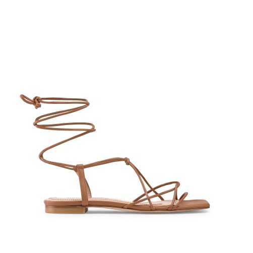 Dámské Ploché Sandály Russell & Bromley Wasabi Ankle Tie Hnědé | CZ-40367X