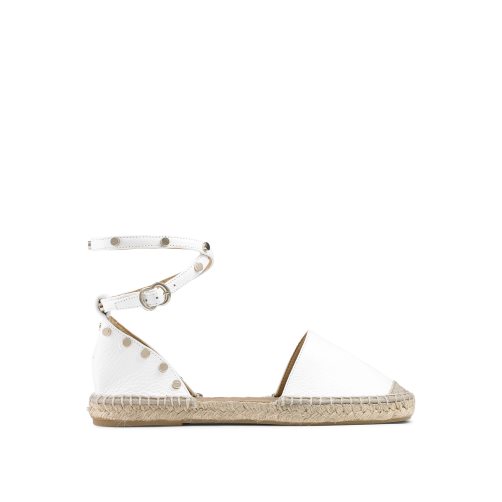 Dámské Ploché Sandály Russell & Bromley Coin Wrap Ankle Wrap Bílé | CZ-60348P