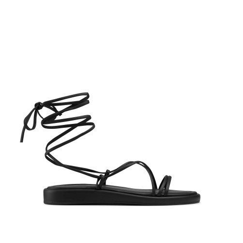 Dámské Ploché Sandály Russell & Bromley Boho Ankle Tie Černé | CZ-60538X