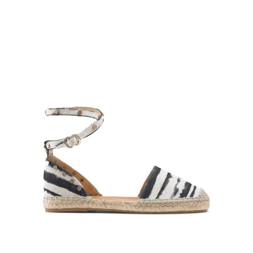 Dámské Ploché Sandály Russell & Bromley Coin Wrap Ankle Wrap Bílé Černé | CZ-73925L