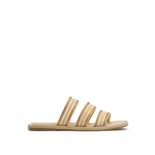 Dámské Ploché Sandály Russell & Bromley Cosmical Embellished Zlaté | CZ-91532X