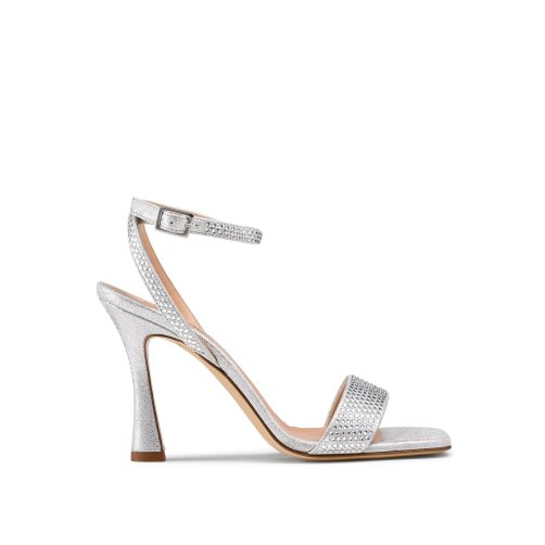 Dámské Sandály na Podpatku Russell & Bromley Cosmo+ Páskové Stříbrné | CZ-30914D