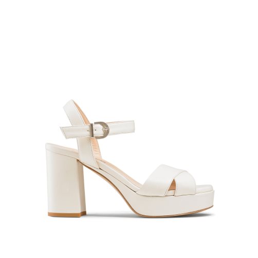 Dámské Sandály na Podpatku Russell & Bromley Topform Platformy Bílé | CZ-57863X