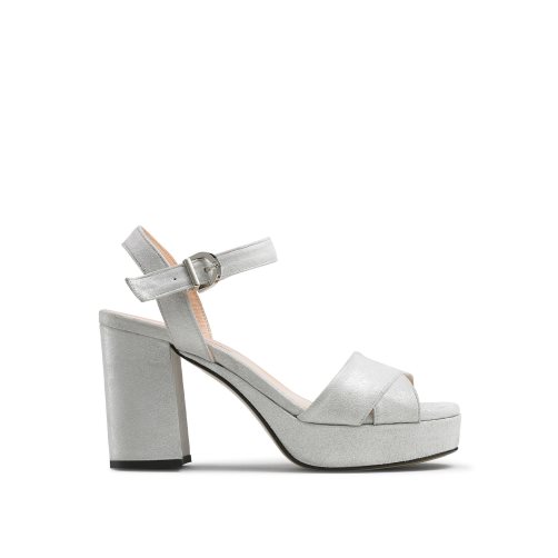 Dámské Sandály na Podpatku Russell & Bromley Topform Platformy Stříbrné | CZ-96231B