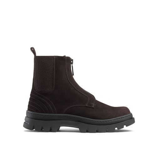 Pánské Kotníkové Boty Russell & Bromley Zip Wire Dryleks Zip Up Čokolády | CZ-21750C