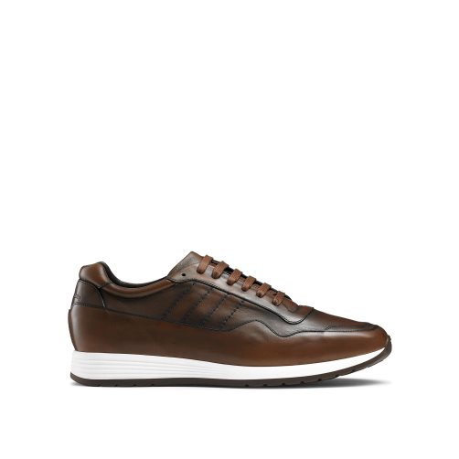 Pánské Tenisky Russell & Bromley Run Time+ Luxury Krajkové Up Tmavě Hnědé | CZ-19075R